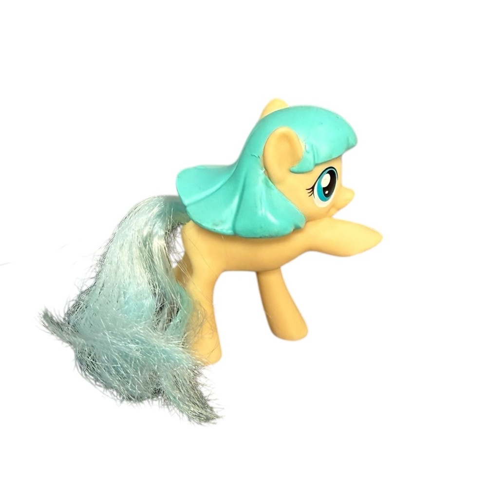 My Little Pony G3 Minty Yellow Pony Figure Teal Hair Hasbro Cutie Mark - Picture 5 of 10